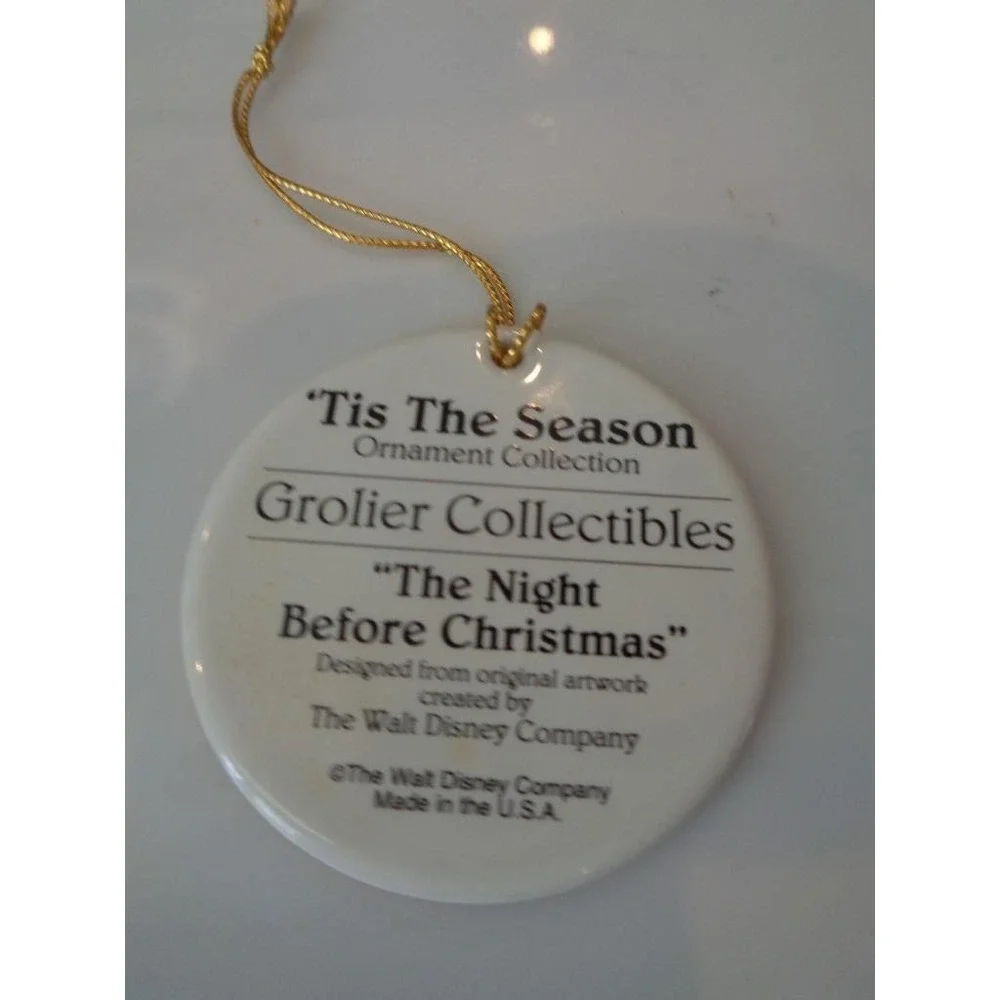 Disney Grolier Ornament The Night Before Christmas Mickey Mouse Pluto Goofy